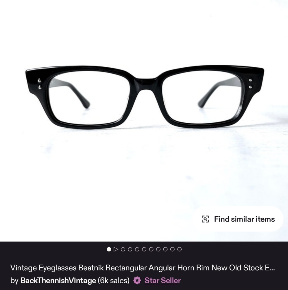 Black Rectangular Horn Rim Eyeglasses